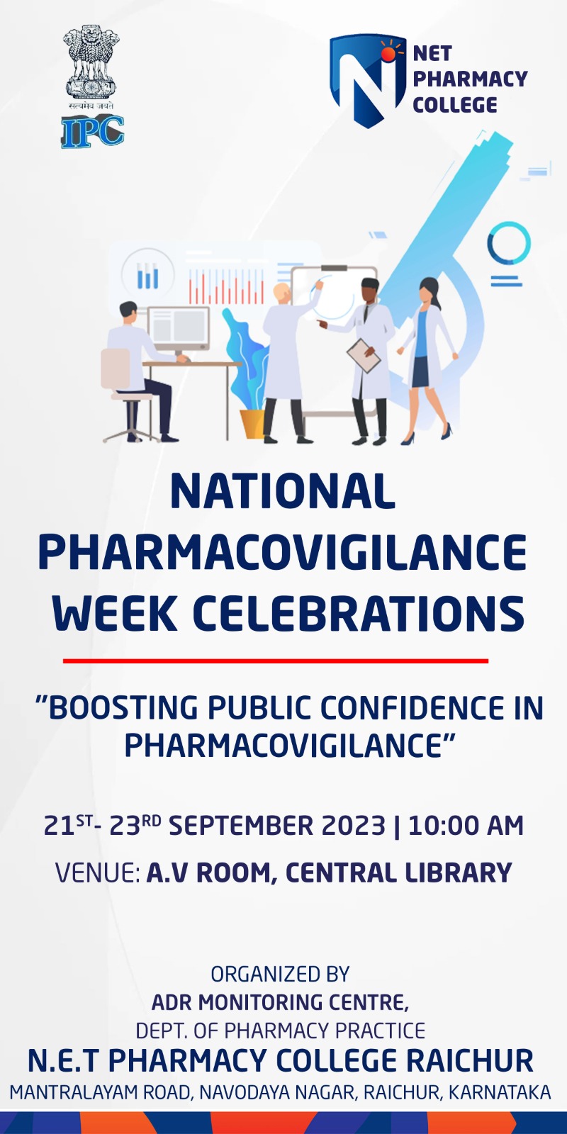 National Pharmacovigilance week celebration – 21st to 23rd Sep 2023