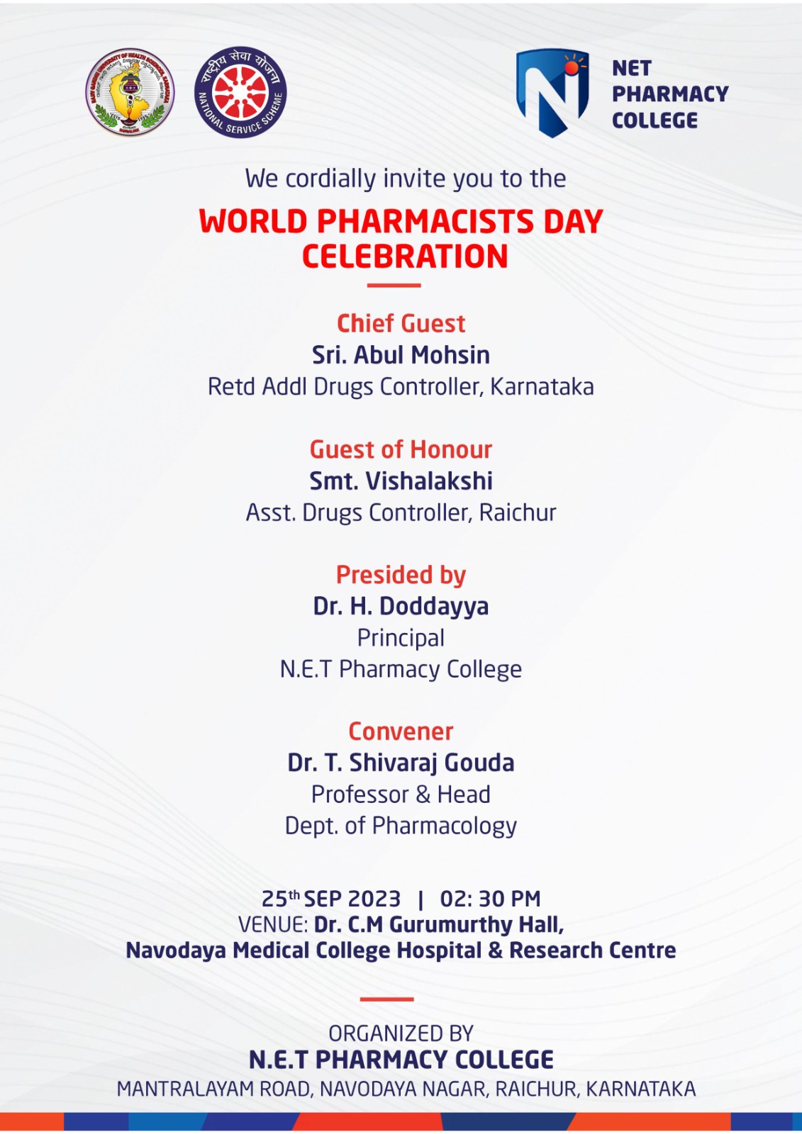 World Pharmacists Day Celebration – 25th September 2023